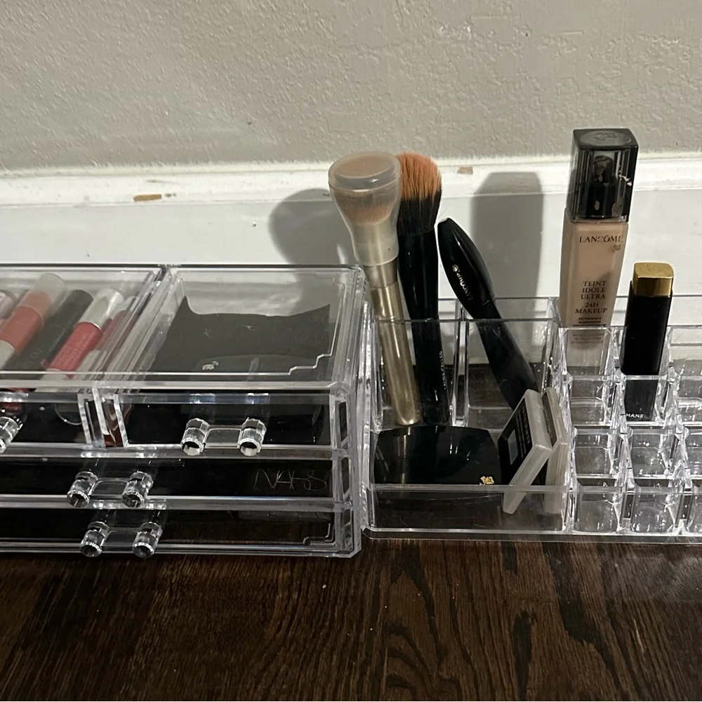 Like New-Two Clear Acrylic Makeup Organizers